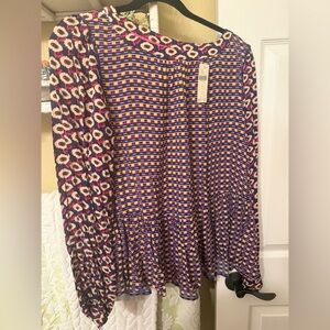 Anthropologie Maeve Floral Long Sleeve Blouse